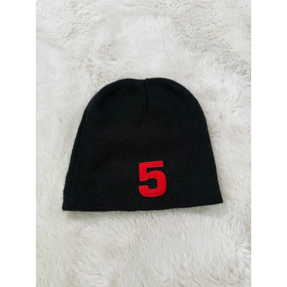Speed Racer Beanie Hat Black Red Flame Racing Cap Motorsports Y2K Grunge Cartoon